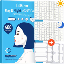 400 Count Hydrocolloid Acne Patches for Face, Large Breakouts, 5 Sizes