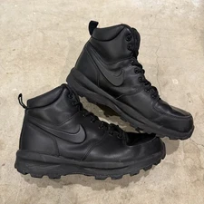 Mens Nike ACG Manoa Triple Black Outdoor Hiking Leather Boots 454350-003 Size 9