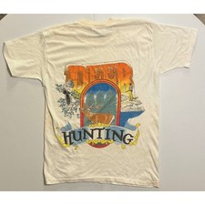 VTG USA Made Deer Hunting Thrashed Grunge T Shirt Mens L Single Stitch Nature