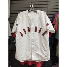 Size M - 90s Nike Air Jordan Vintage White Red Baseball Jersey Chicago Jumpman