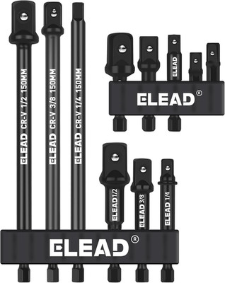 11-Piece Impact Socket Adapter Set, 1/4-Inch Hex Shank, 1/4'' 3/8'' 1/2'' Impact So