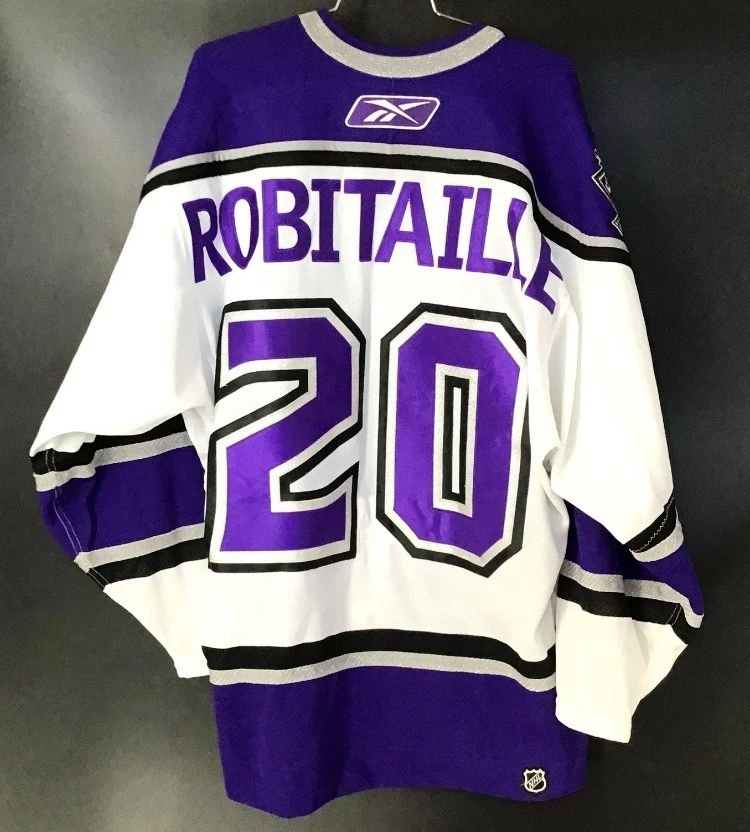 Reebok CCM Authentic MiC LA Kings White & Purple Robitaille Jersey Size 48 - Image 2 of 4