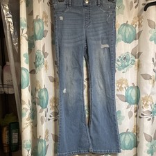 Wonder Nation Girls Blue Flared Jegging Denim Jeans Solid Size L (10-12)