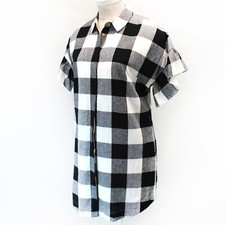The Odells by Anthropologie Plaid Ruffles Sleeve Dolly Shirt Dress Large