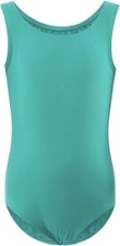 WEGETIT Gymnastics Leotards for Girls Classic Ballet Sleeveless Green 6-8years 
