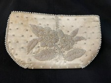 Vintage 1950s Bon Soir Italian Beaded Clutch Purse Satin Interior Japan TD
