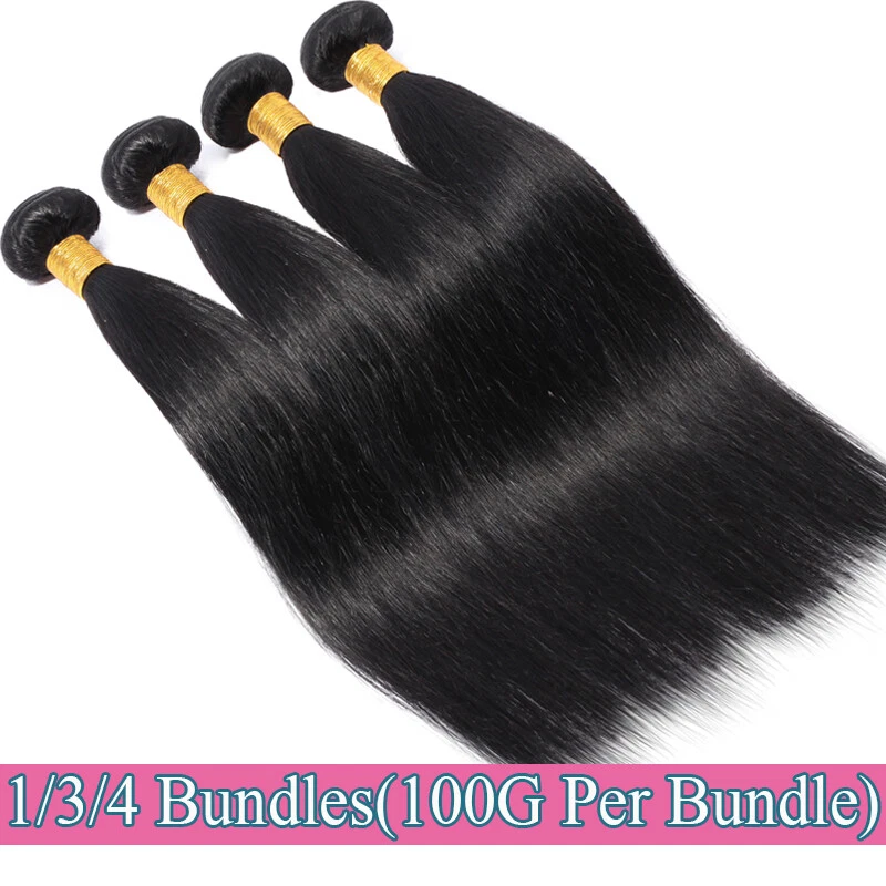 Trama brasileña de tejido CLEARANCE 4 PAQUETES = 400 G 8A extensiones de cabello humano virgen U Foto 2 de 4