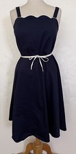 Vtg R & K Originals Blue Sleeveless Scallop Neckline Rockabilly Retro Dress Sz M