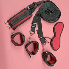 Bed Restraint Belt Set Wrist Handcuff Ankle Cuffs BDSM Bondage Strap for Couple