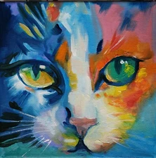 Original Oil on canvas painting* 8 x 8 in, signed*Peach*