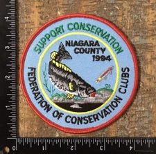 Vintage NIAGARA COUNTY FEDERATION OF CONSERVATION CLUBS 1994 New York Patch