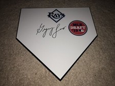 GREG JONES SIGNED TAMPA BAY RAYS 2019 MLB DRAFT LOGO BASEBALL HOME PLATE COA