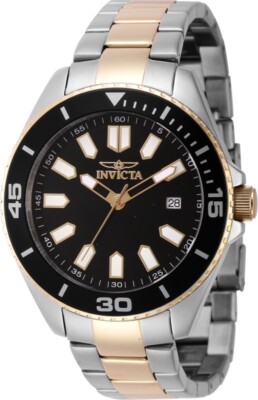 Invicta Pro Diver Gold/Silver 46319 Quartz 43Mm w/Black Dial Men's