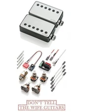 EMG JH SET JAMES HETFIELD BRUSHED CHROME STANDARD SPACED BRIDGE SHORT SHAFT POTS