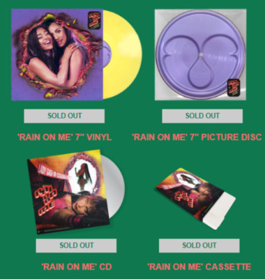 4x SEALED: Vinyl Picture Disc Cassette CD Set Rain On Me Lady Gaga Ariana Grande