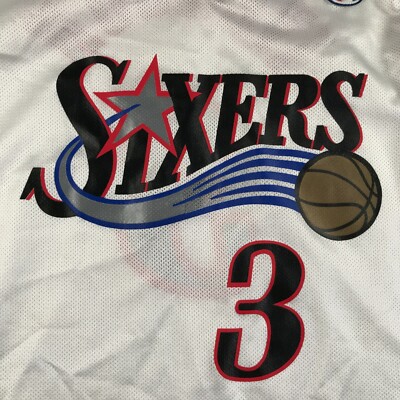 Vintage Allen Iverson Champion Jersey Philadelphia 76ers White Red