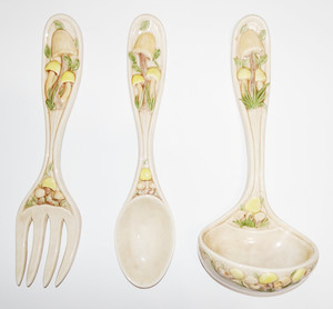 Ceramic Wall Kitchen Spoon Fork Ladle Mushroom Design Arnels Home