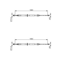 2x Bosch 1 987 482 302 Seilzug Feststellbremse Hinten für Renault Megane III
