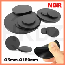 NBR Solid Rubber Discs Flat Round Pad Sheet Non-Slip Vibration Dia Ø5mm-Ø150mm