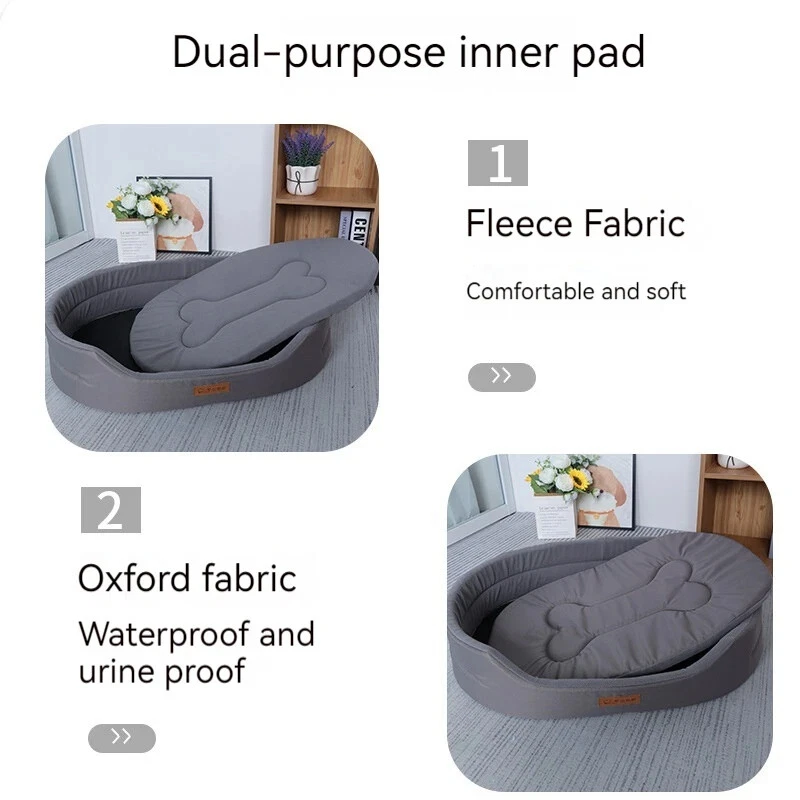 Dog Bed Mat Moisture-Proof Round Universal Dog Mattress Pet Bed Bite Resistant - Image 3 of 4