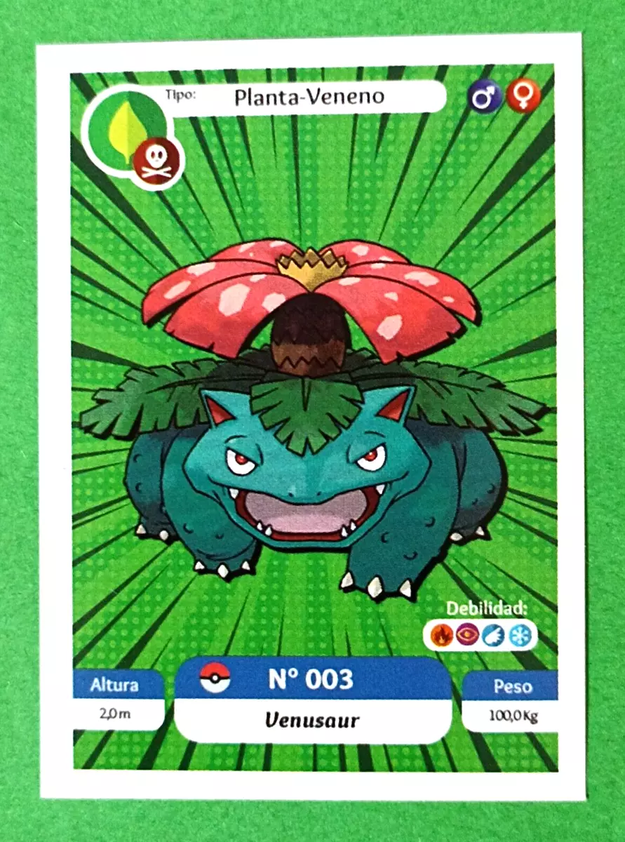 POKEMON KANTO & JOHTO Sticker MC #003 VENUSAUR South America Edition PERU  2022