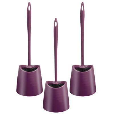 Superio Toilet Bowl Cleaner Brush with Holder Purple Plastic Bathroom Cleaner