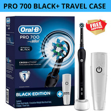 Braun Oral-B Pro 700 Electric Rechargeable Toothbrush Brush Heads + Travel Case