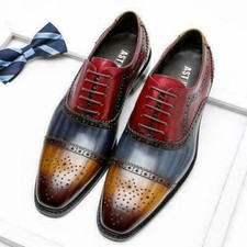 Occident Mens Real Leather Business Suits Shoes Wedding Bridegroom Oxfords New M