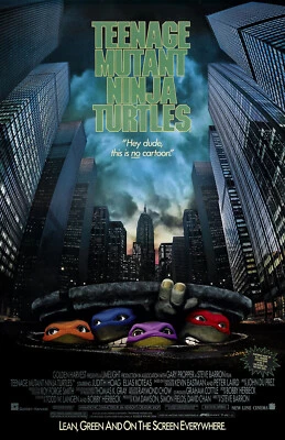 RICH HILL PRODUCTIONS AA4408 Teenage Mutant Ninja Turtles Film 1990 Vintage Movie Poster 11x17