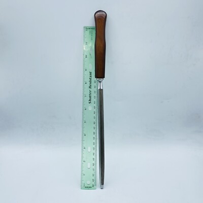 FLINT England Wood Handle SHARPENING STEEL Knife Sharpener Utensil Vintage