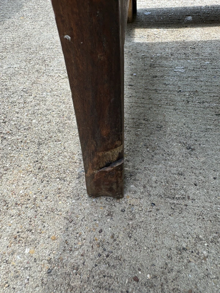 Silla metamórfica vintage temática del Arca de Noé arte popular escalera tallada a mano roble Foto 4 de 4