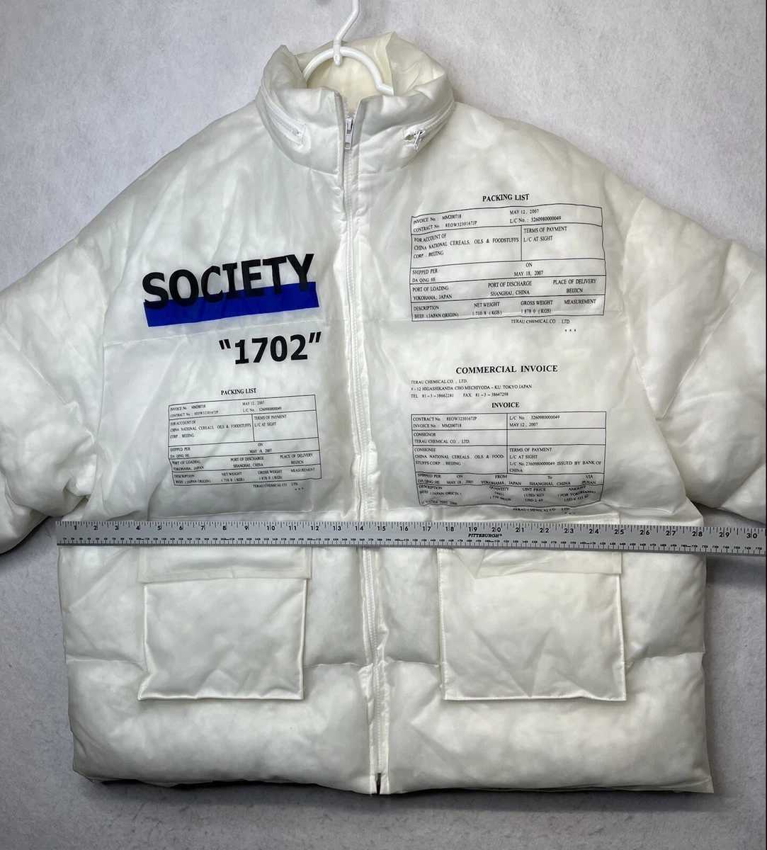 CLOUT COLLECTION 'Society' Transparent Puffer Jacket