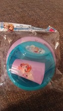 Frozen Elsa Dinnerware Set 3 Pieces Cup Plate Plastic New Girls Free Tracking