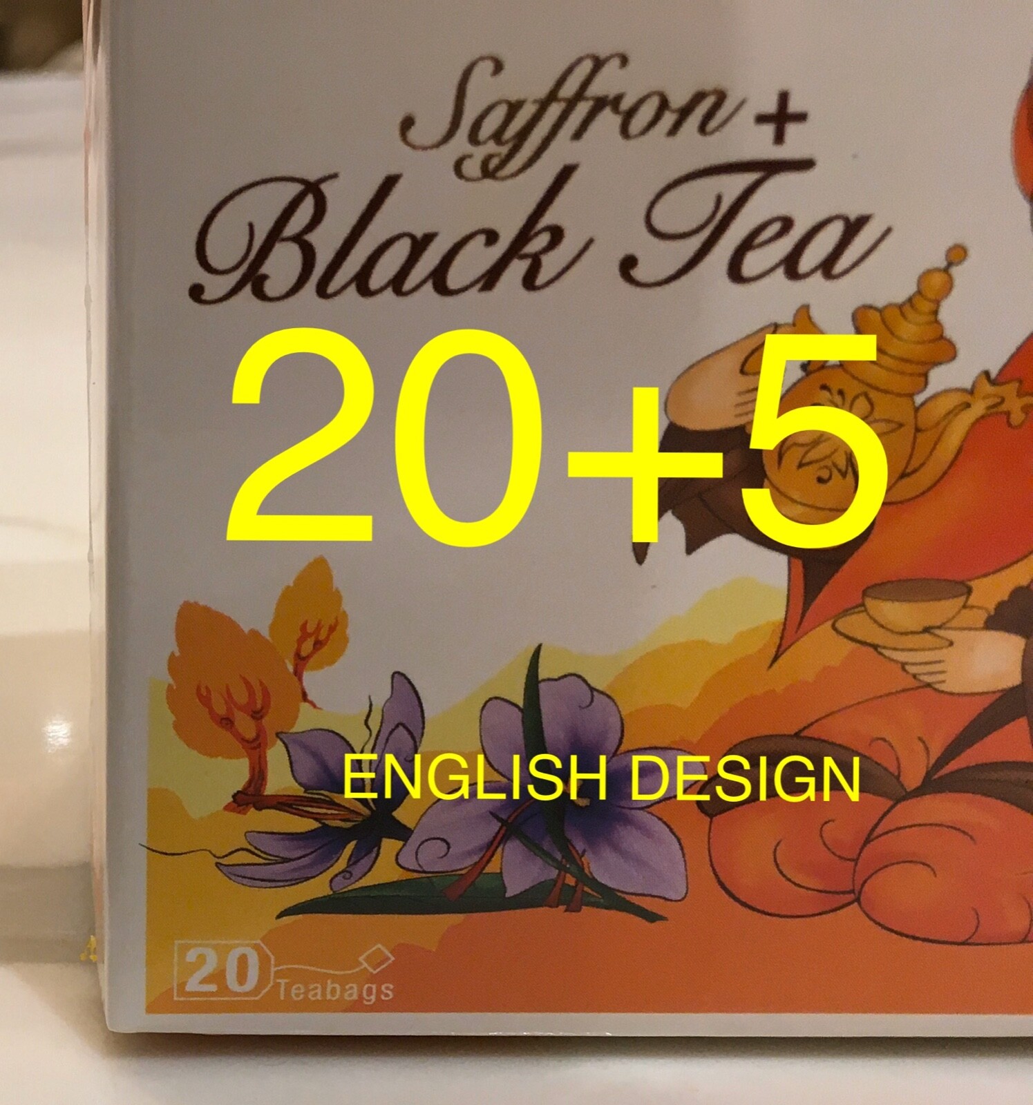 SAFFRON TEA BAGS 2x25pcs SPANISH DESIGN, SEALED BOX POSTED BEST QUALITY