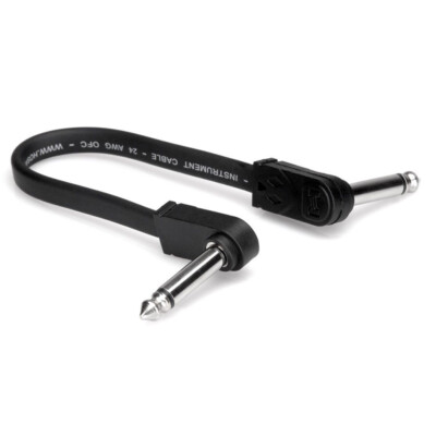 Hosa CFP-112 Flat Guitar Patch Cable, Molded Low-Profile Right-Angle/Same, 12 in