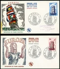 France Stamps # 805-6 Cachet 1956 First Europa First Day Covers FDCs
