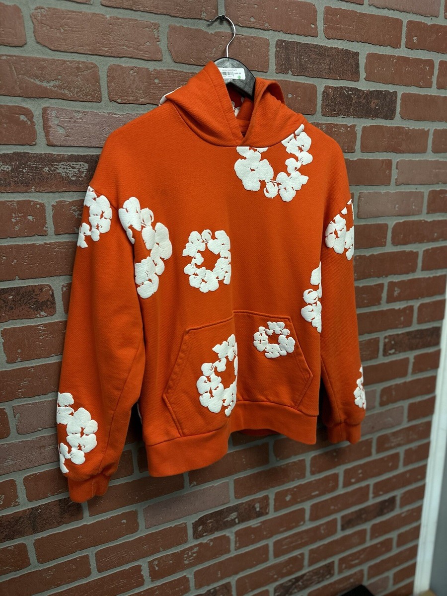 Orange Denim Tear Hoodie/SIZE Medium AUTHENTIC From Site Quick