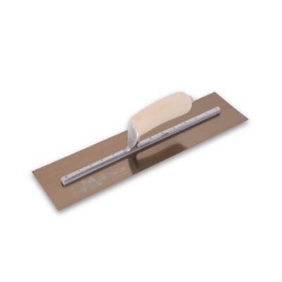 16 In. X 5 In. Golden Stainless Steel Curved Wood Handle Finishing Trowel