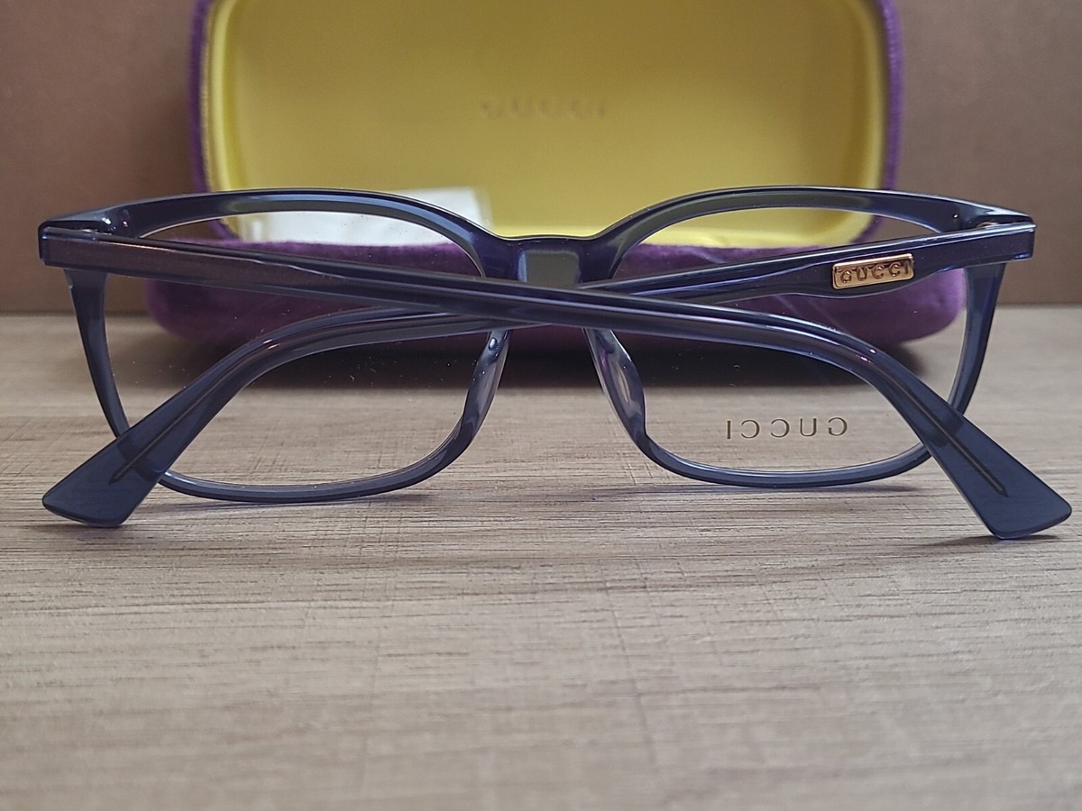 NEW GUCCI EYEGLASSES BLUE UNISEX EYEWEAR GUCCI GG0333OA 003 Buy Gucci GG0333OA Eyeglasses in Blue, 55mm at Ubuy Zambia main image 2