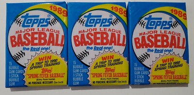 (3) Unopened 1989 Topps Alternative Test Wrapper packs. ***RARE***