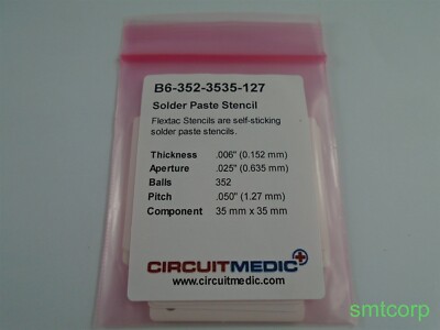 Pack of 10 CircuitMedic B6-352-3535-127 Solder Paste Stencil