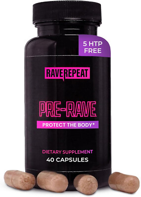 Rave Vitamins by Rave Repeat Pre-Rave Supplement 5-HTP Free Jaw Clenching Relief