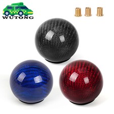 Universal Real Carbon Fiber Round Ball Shape Car Gear Shift Knob Shifter Lever