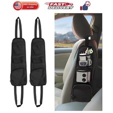 2PCS Car Seat Storage Hanging Bag, Multi-Pocket Seat Side Organizer, Multifun...