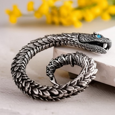 #ad Vintage Bendable Viking Ouroboros Snake Fashion Protection Men#x27;s Bracelet Gift $12.25