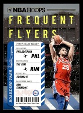 2020-21 Hoops Winter #10 Ben Simmons Frequent Flyers Card Philadelphia 76ers