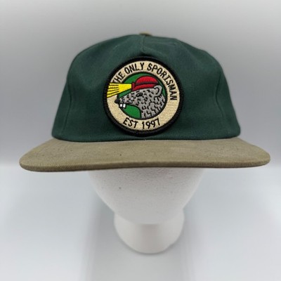 Only NY The Only Sportsman Snapback Hat Green Tan Beaver Patch Made in USA