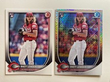 2025 Bowman Rhett Lowder Mega Box Mojo Refractor #6 RC Cincinnati Reds + Base