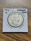 1915 D Barber Silver Quarter VG Very Good Condition U.S. 25c Coin (Raw13819)