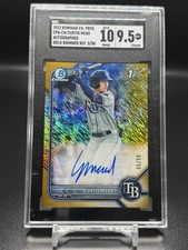 CURTIS MEAD 2022 1st Bowman Chrome True GOLD Shimmer Refractor AUTO /50 PSA